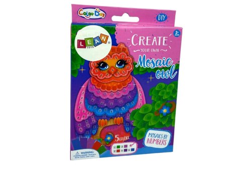 Zestaw DIY Kolorowa Mozaika Wyklejanka Sowa LEAN TOYS Zestaw DIY Kolorowa Mozaika Wyklejanka Sowa LEAN TOYS