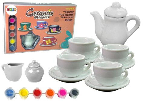 Zestaw Do Herbaty DIY Farby Malowanie Porcelana LEAN Toys Zestaw Do Herbaty DIY Farby Malowanie Porcelana LEAN Toys