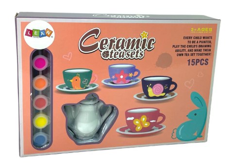 Zestaw Do Herbaty DIY Farby Malowanie Porcelana LEAN Toys Zestaw Do Herbaty DIY Farby Malowanie Porcelana LEAN Toys