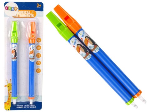 Zestaw Dwóch Fletów Dla Dzieci Niebieski Zwierzątka LEAN TOYS Zestaw Dwóch Fletów Dla Dzieci Niebieski Zwierzątka LEAN TOYS