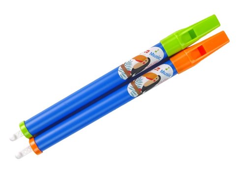 Zestaw Dwóch Fletów Dla Dzieci Niebieski Zwierzątka LEAN TOYS Zestaw Dwóch Fletów Dla Dzieci Niebieski Zwierzątka LEAN TOYS