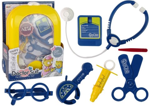 Zestaw Lekarski w Plecaku Doktor Stetoskop Nożyczki Żółty LEAN Toys Zestaw Lekarski w Plecaku Doktor Stetoskop Nożyczki Żółty LEAN Toys