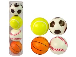 Zestaw Miękkich Piłek 4 szt. Sport Golf Tenis Piłka Nożna LEAN TOYS