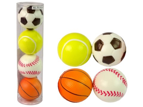 Zestaw Miękkich Piłek 4 szt. Sport Golf Tenis Piłka Nożna LEAN TOYS Zestaw Miękkich Piłek 4 szt. Sport Golf Tenis Piłka Nożna LEAN TOYS