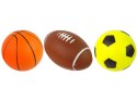 Zestaw Miękkich Piłek Sportowych 3w1 Piłka Nożna Koszykówka LEAN Toys