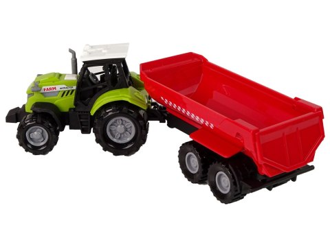 Zielony Traktor z Czerwoną Przyczepką Dźwięk LEAN Toys Zielony Traktor z Czerwoną Przyczepką Dźwięk LEAN Toys