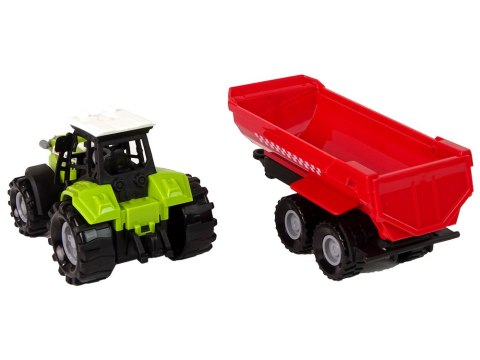 Zielony Traktor z Czerwoną Przyczepką Dźwięk LEAN Toys Zielony Traktor z Czerwoną Przyczepką Dźwięk LEAN Toys