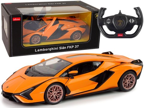 Auto R/C Lamborghini Sian FKP 37 Rastar 1:14 Pomarańczowe Na Pilota Rastar