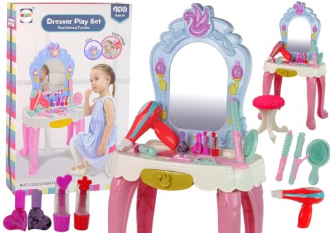 Bajowa Toaletka Małej Damy z taboretem Światło Dźwięk + akcesoria LEAN Toys Bajowa Toaletka Małej Damy z taboretem Światło Dźwięk + akcesoria LEAN Toys