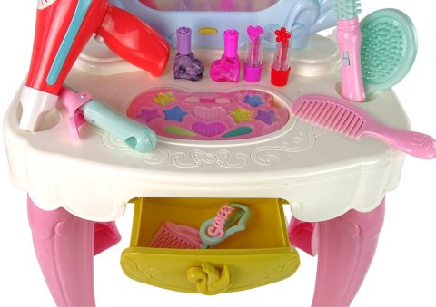 Bajowa Toaletka Małej Damy z taboretem Światło Dźwięk + akcesoria LEAN Toys Bajowa Toaletka Małej Damy z taboretem Światło Dźwięk + akcesoria LEAN Toys
