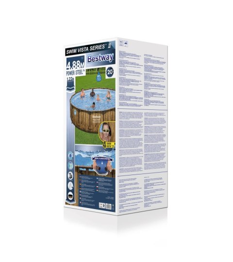 Basen ogrodowy stelażowy 488 x 122 cm Bestway 56725 Bestway Basen ogrodowy stelażowy 488 x 122 cm Bestway 56725 Bestway