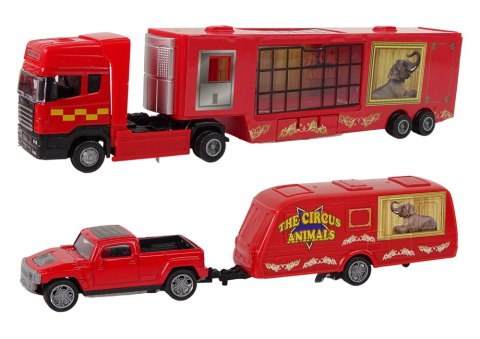 Cyrkowa Ciężarówka Transporter Zwierząt Przyczepa PickUp Lew Tygrys LEAN Toys Cyrkowa Ciężarówka Transporter Zwierząt Przyczepa PickUp Lew Tygrys LEAN Toys