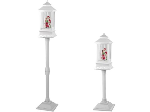Dekoracja Świąteczna Lampa Latarnia z Mikołajem Biała Kolędy Światła LEAN Toys Dekoracja Świąteczna Lampa Latarnia z Mikołajem Biała Kolędy Światła LEAN Toys