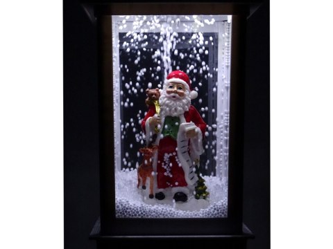 Dekoracja Świąteczna Lampa Latarnia z Mikołajem Biała Kolędy Światła LEAN Toys Dekoracja Świąteczna Lampa Latarnia z Mikołajem Biała Kolędy Światła LEAN Toys