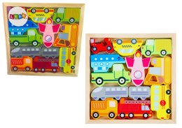 Drewniane Puzzle Środki Transportu Do Dopasowania Autobus Taxi LEAN Toys