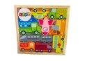 Drewniane Puzzle Środki Transportu Do Dopasowania Autobus Taxi LEAN Toys