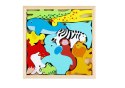 Drewniane Puzzle Zwierzęta Do Dopasowania Lew Królik LEAN Toys