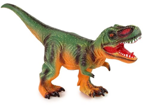 Duża Figurka Dinozaur Tyranozaur Rex Zielono- Pomarańczowy Dźwięk 60 cm Długości LEAN Toys Duża Figurka Dinozaur Tyranozaur Rex Zielono- Pomarańczowy Dźwięk 60 cm Długości LEAN Toys