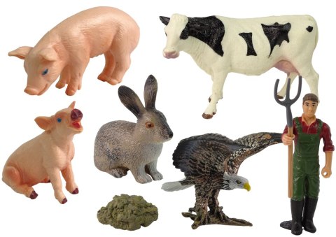 Duży Zestaw Figurek Wieś Farma 11 Elementów Krowa Świnia Królik LEAN Toys Duży Zestaw Figurek Wieś Farma 11 Elementów Krowa Świnia Królik LEAN Toys