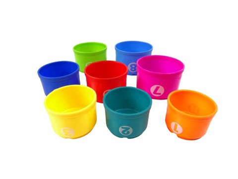 Edukacyjne Wiaderko Kubeczki Piramidka Łódki Sorter Do Kąpieli LEAN Toys Edukacyjne Wiaderko Kubeczki Piramidka Łódki Sorter Do Kąpieli LEAN Toys