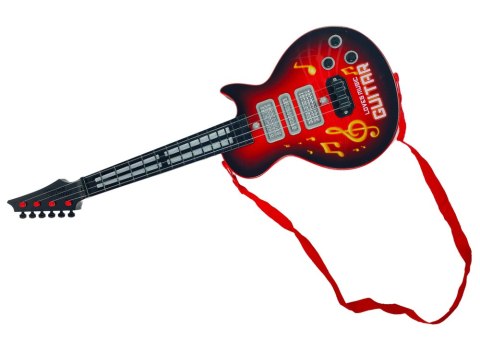 Gitara Elektryczna Gwiazda Struny Kolorowe Diody Czerwona LEAN Toys Gitara Elektryczna Gwiazda Struny Kolorowe Diody Czerwona LEAN Toys