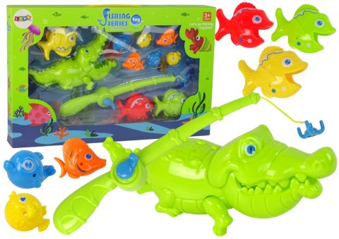 Gra Zręcznościowa Zestaw Łowienie Rybek Wędka Rybki Krokodyl LEAN Toys Gra Zręcznościowa Zestaw Łowienie Rybek Wędka Rybki Krokodyl LEAN Toys