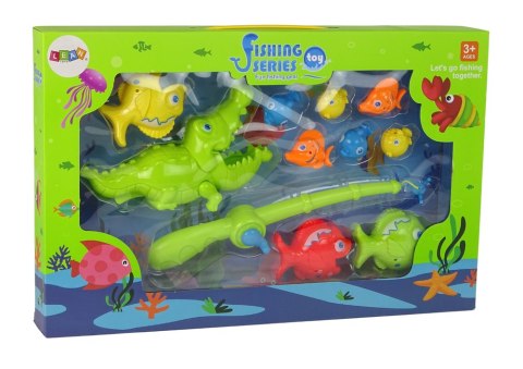 Gra Zręcznościowa Zestaw Łowienie Rybek Wędka Rybki Krokodyl LEAN Toys Gra Zręcznościowa Zestaw Łowienie Rybek Wędka Rybki Krokodyl LEAN Toys