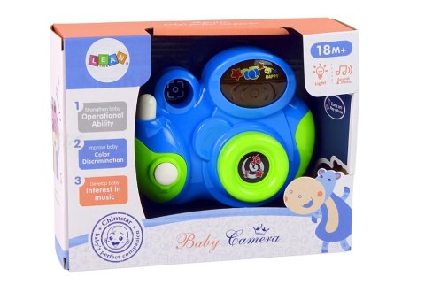 Interaktywny Aparat Fotograficzny Dla Malucha Światło Dźwięk Niebieski LEAN Toys Interaktywny Aparat Fotograficzny Dla Malucha Światło Dźwięk Niebieski LEAN Toys