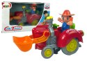 Interaktywny Traktor Koparka Na Baterie Muzyka Światła LEAN Toys
