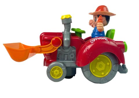 Interaktywny Traktor Koparka Na Baterie Muzyka Światła LEAN Toys Interaktywny Traktor Koparka Na Baterie Muzyka Światła LEAN Toys
