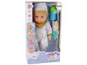Lalka Bobas Siusia Dźwięki Smoczek Buteleczka Biała Piżama LEAN Toys