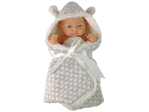 Lalka Słodki Bobas Becik Szary Kokardka LEAN Toys Lalka Słodki Bobas Becik Szary Kokardka LEAN Toys
