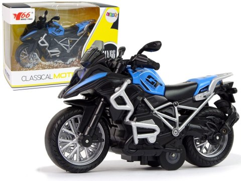 Motocykl GT Niebieski 1:14 Napęd Pull-Back Dźwięk Światła LEAN Toys Motocykl GT Niebieski 1:14 Napęd Pull-Back Dźwięk Światła LEAN Toys