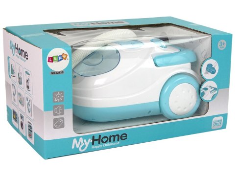 Odkurzacz Na Baterie Niebieski Kulki Styropianowe Dźwięk LEAN Toys Odkurzacz Na Baterie Niebieski Kulki Styropianowe Dźwięk LEAN Toys