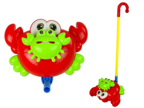 Pchacz Na Kiju Krab Czerwony Dźwięk Dzwonka LEAN Toys Pchacz Na Kiju Krab Czerwony Dźwięk Dzwonka LEAN Toys