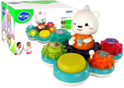 Zabawka Interaktywna Edukacyjna Dla Niemowląt Grający Miś Koła Zębate LEAN Toys Zabawka Interaktywna Edukacyjna Dla Niemowląt Grający Miś Koła Zębate LEAN Toys