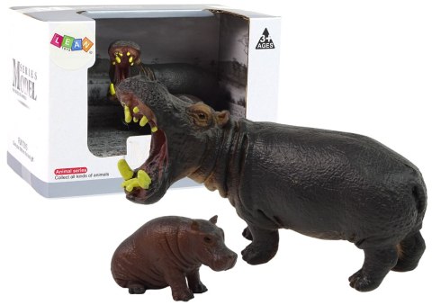Zestaw 2 Figurek Hipopotam z Młodym Zwierzęta Świata LEAN Toys Zestaw 2 Figurek Hipopotam z Młodym Zwierzęta Świata LEAN Toys