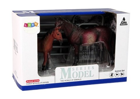 Zestaw 2 Figurek Konie Zagroda Figurka Koń Źrebak LEAN Toys Zestaw 2 Figurek Konie Zagroda Figurka Koń Źrebak LEAN Toys