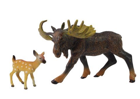 Zestaw 2 Figurek Łoś Sarna Zwierzęta Leśne Figurka LEAN Toys Zestaw 2 Figurek Łoś Sarna Zwierzęta Leśne Figurka LEAN Toys