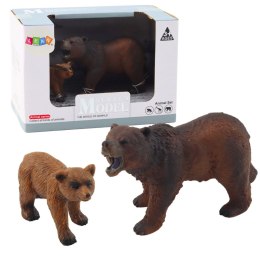 Zestaw 2 Figurek Niedźwiedź Brunatny z Młodym LEAN Toys