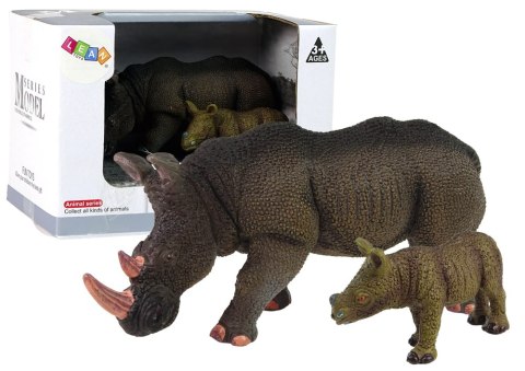 Zestaw 2 Figurek Nosorożec z Młodym Nosorożce LEAN Toys Zestaw 2 Figurek Nosorożec z Młodym Nosorożce LEAN Toys