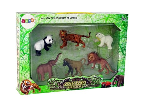 Zestaw 6 Figurek Dzikie Zwierzęta Safari Figurka Tygrys Małpa Lew LEAN Toys Zestaw 6 Figurek Dzikie Zwierzęta Safari Figurka Tygrys Małpa Lew LEAN Toys