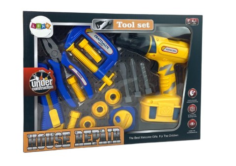 Zestaw Dla Majsterkowicza Wiertarka Na Baterie LEAN Toys Zestaw Dla Majsterkowicza Wiertarka Na Baterie LEAN Toys