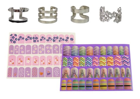 Zestaw Do Malowania Paznokci Lakiery Brokatowe Naklejki Pierścionki LEAN Toys Zestaw Do Malowania Paznokci Lakiery Brokatowe Naklejki Pierścionki LEAN Toys