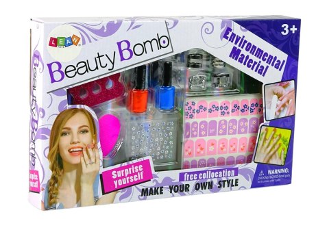Zestaw Do Malowania Paznokci Lakiery Brokatowe Naklejki Pierścionki LEAN Toys Zestaw Do Malowania Paznokci Lakiery Brokatowe Naklejki Pierścionki LEAN Toys