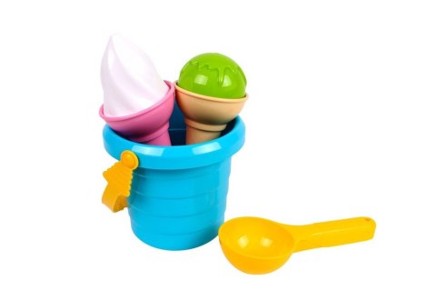 Zestaw Do Piasku Lody Wiaderko Niebieskie Łyżka 5736 LEAN TOYS Zestaw Do Piasku Lody Wiaderko Niebieskie Łyżka 5736 LEAN TOYS