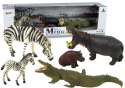 Zestaw Figurek Afryka Dzikie Zwierzęta Hipopotam Zebry LEAN Toys