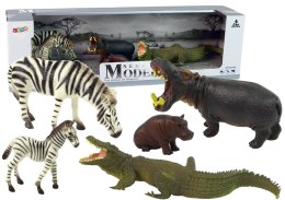 Zestaw Figurek Afryka Dzikie Zwierzęta Hipopotam Zebry LEAN Toys