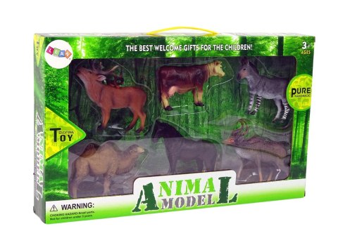 Zestaw Figurek Zwierzęta Domowe Leśne Jeleń Krowa LEAN Toys Zestaw Figurek Zwierzęta Domowe Leśne Jeleń Krowa LEAN Toys