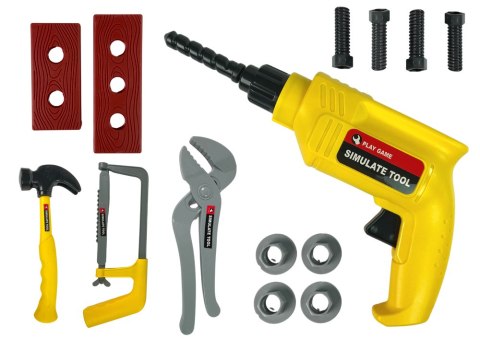 Zestaw Majsterkowicza Wiertarka Młotek Śrubokręty LEAN Toys Zestaw Majsterkowicza Wiertarka Młotek Śrubokręty LEAN Toys